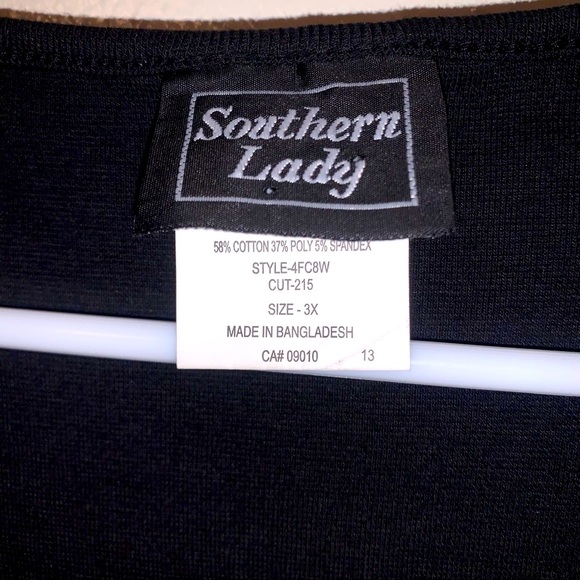 Southern Lady 3X Black Cotton Polyester Blend Tank Top - Picture 2 of 7